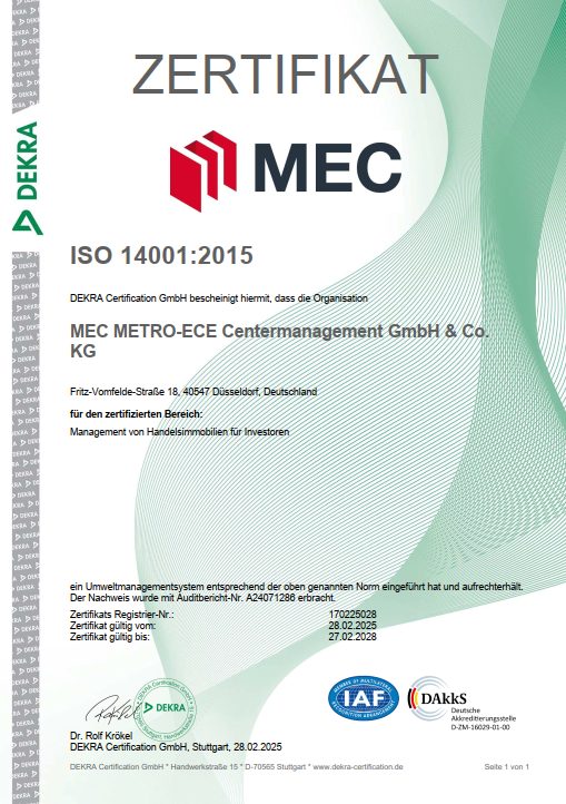 Zertifikat ISO 14001